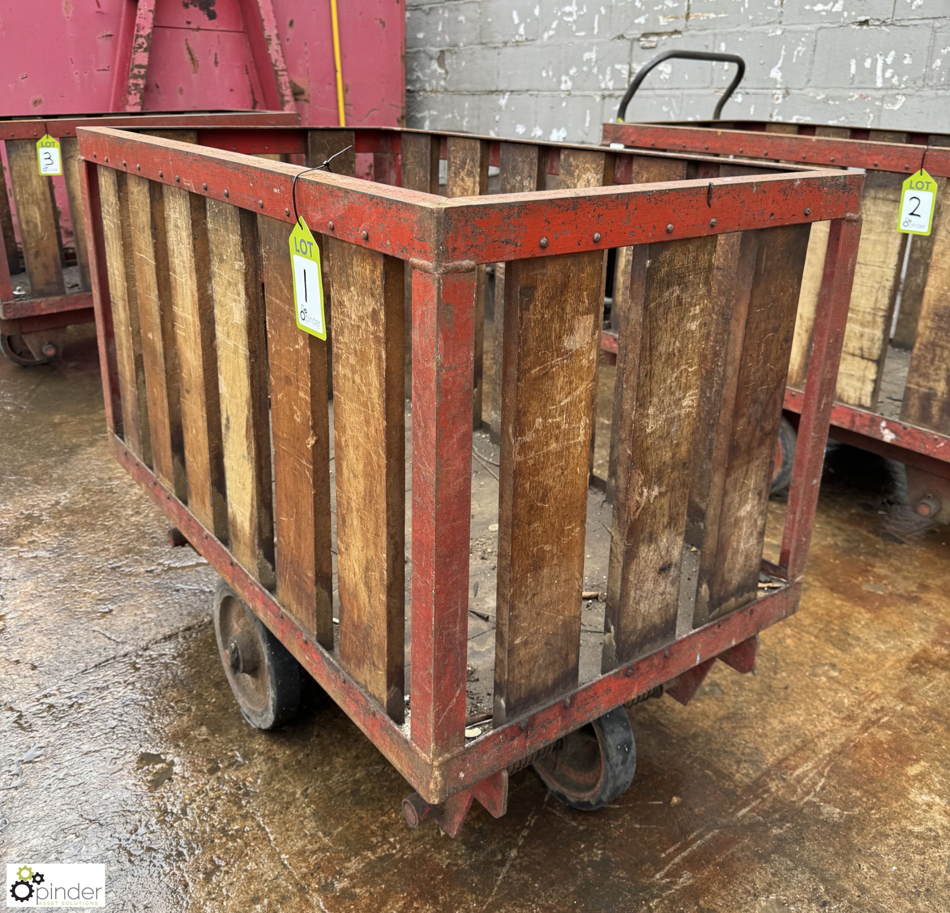 Vintage steel framed Mill Cart, 1070mm x 620mm x 850mm - Image 3 of 4