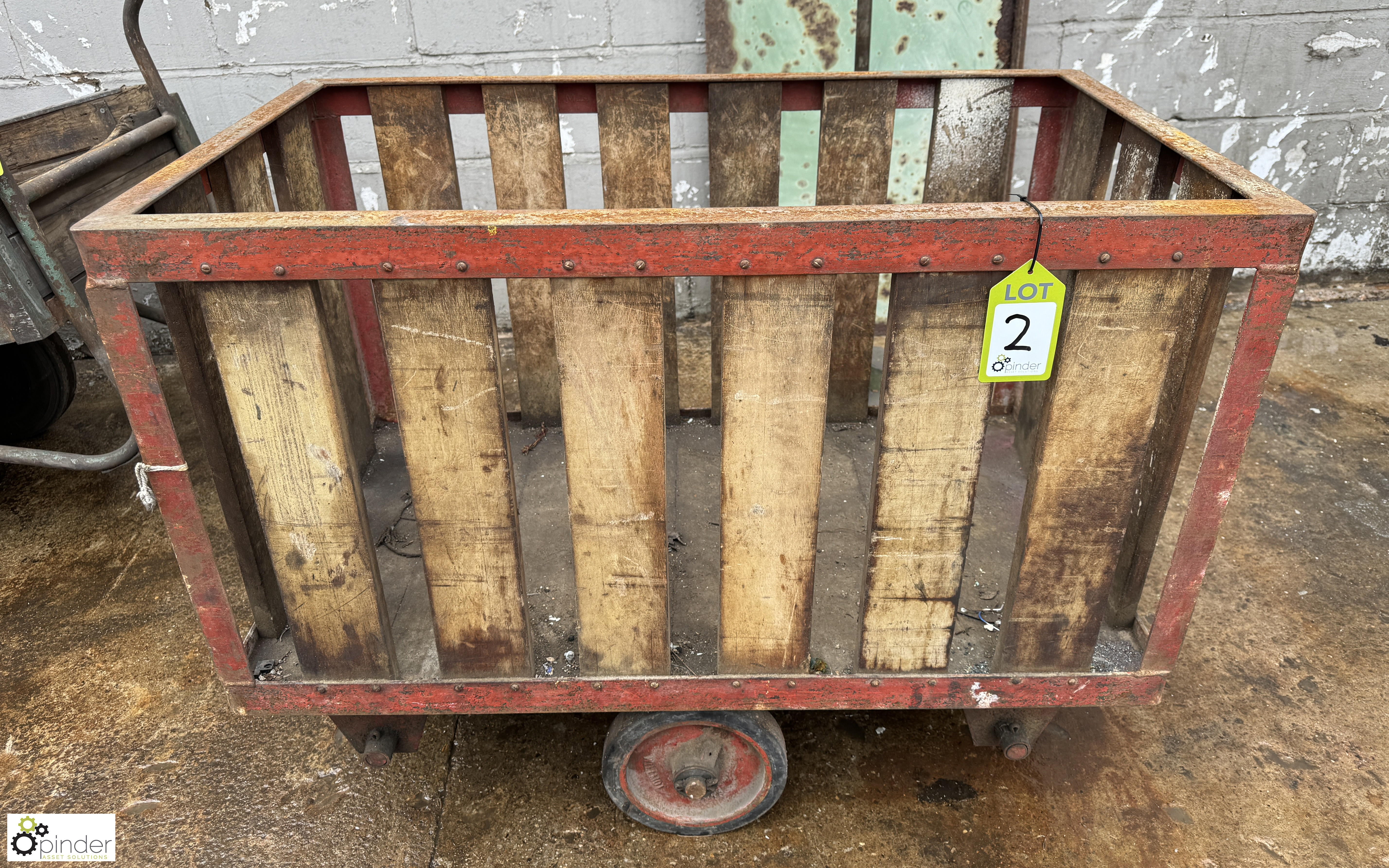 Vintage steel framed Mill Cart, 1070mm x 620mm x 850mm