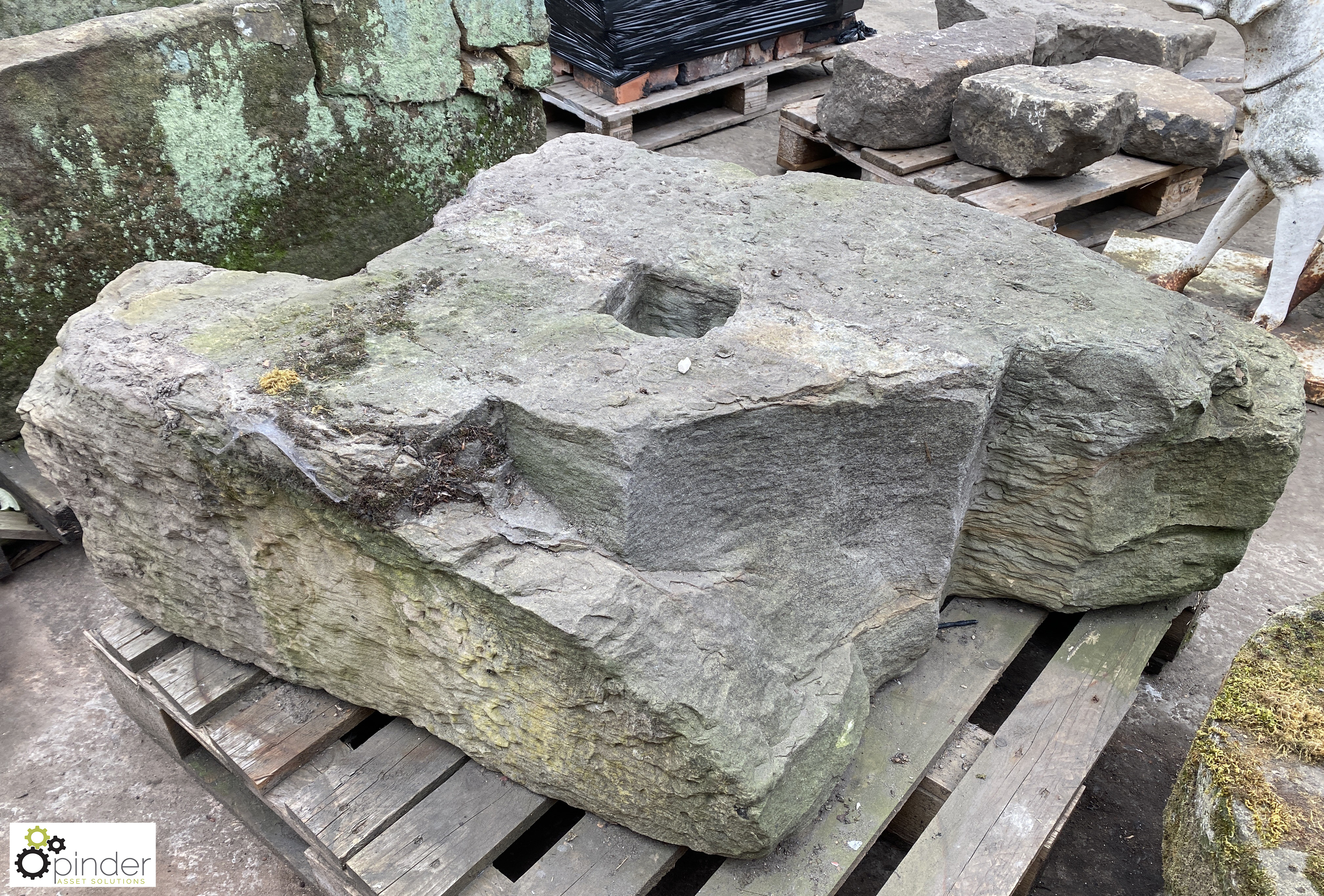 Derbyshire Millstone, 370mm thick, damaged - Image 2 of 7