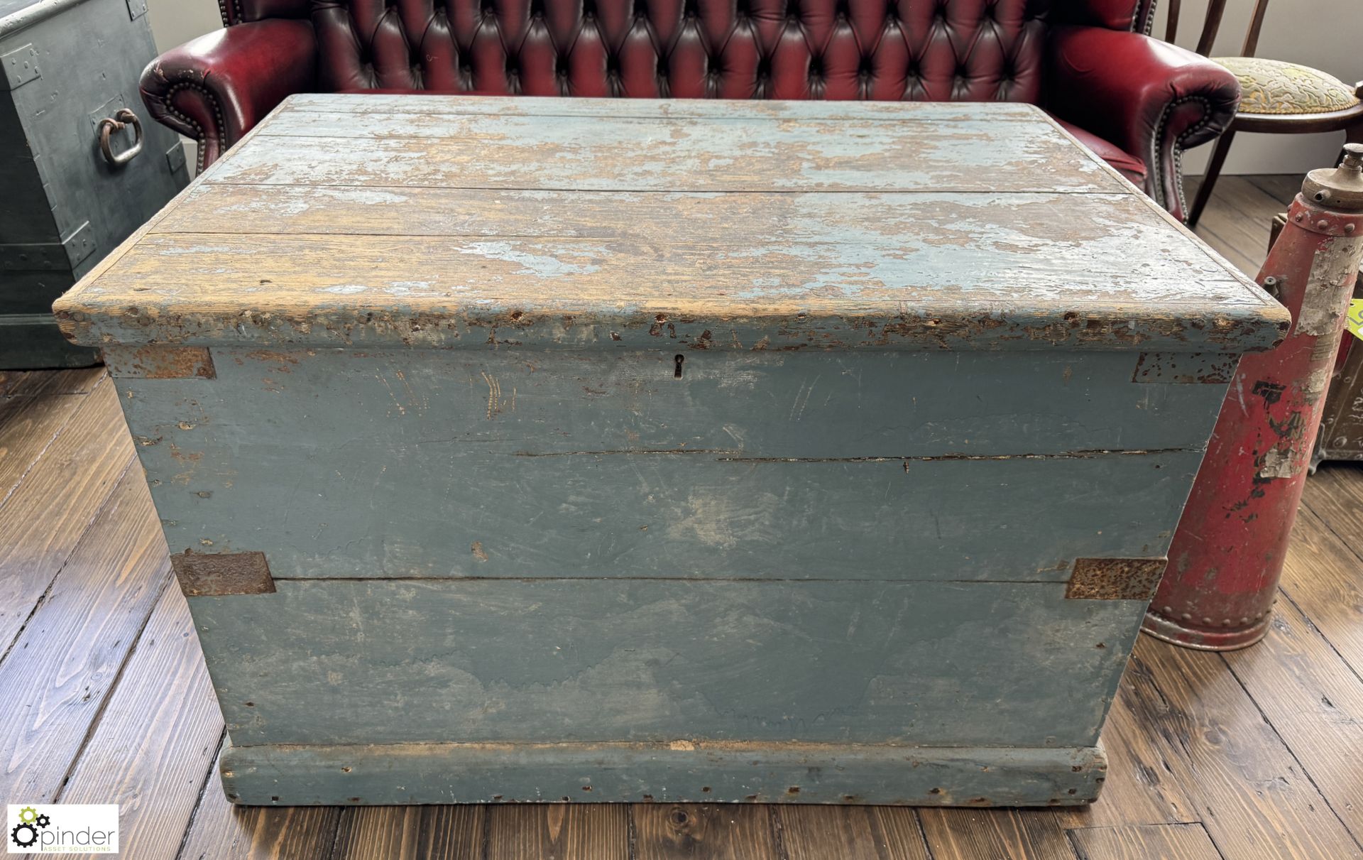 Antique painted Pine Chest, 1000mm x 660mm x 610mm