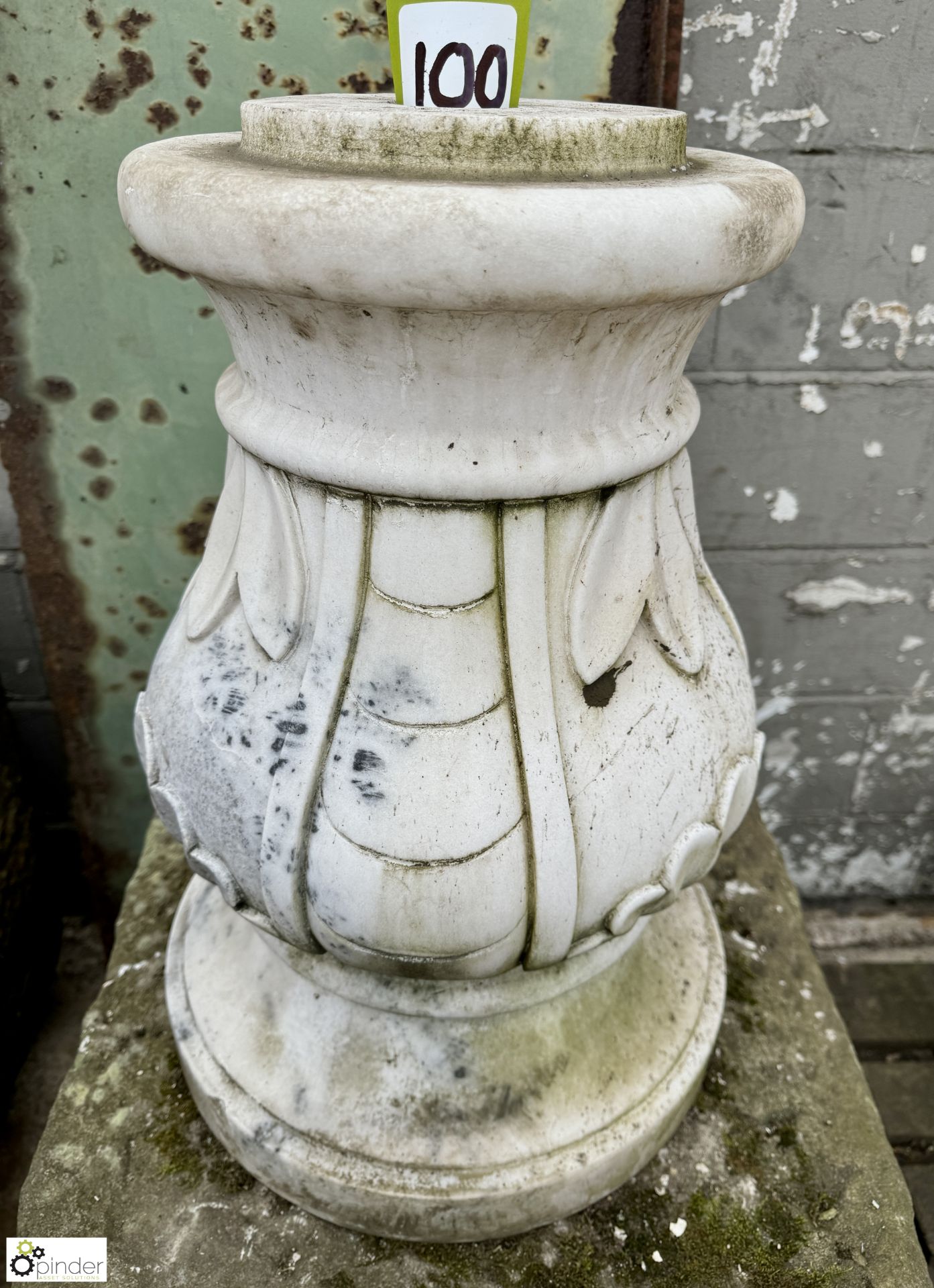 Ornate marble Column Base, 570mm tall, 300mm diameter at top