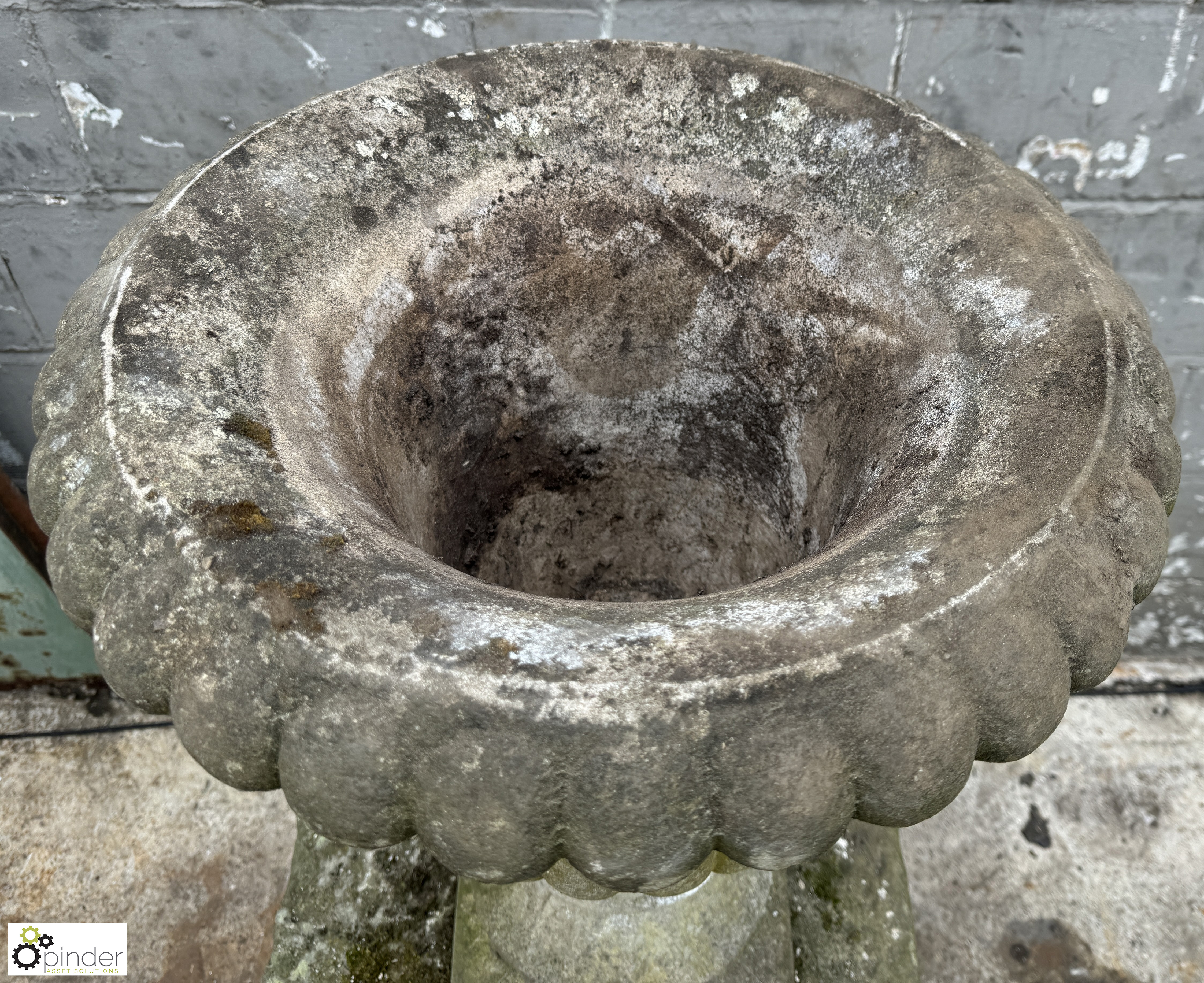 Reconstituted stone Garden Urn/Planter, with fruit design, 520mm diameter x 700mm - Image 5 of 7