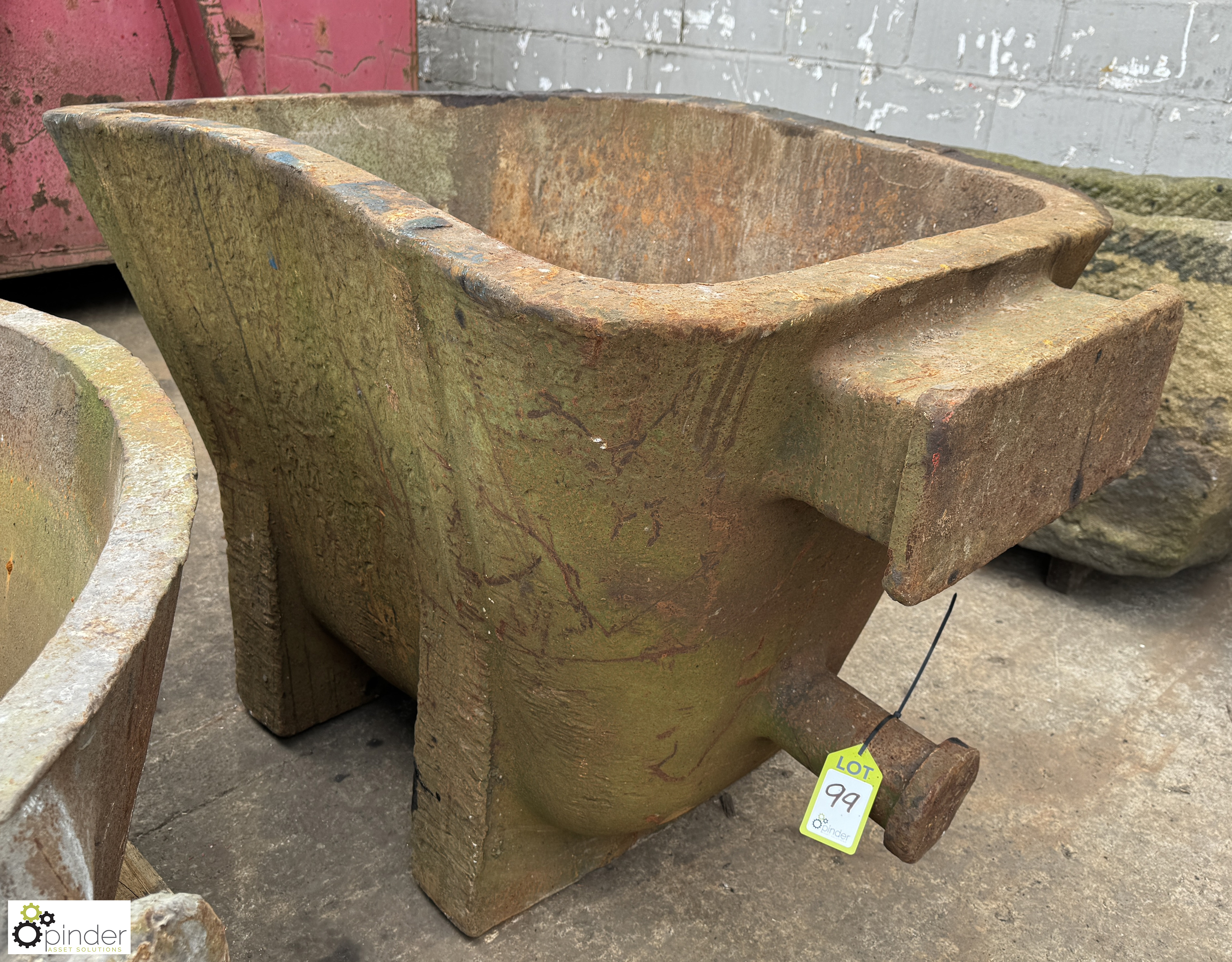 Cast iron Foundry Crucible, 1440mm x 870mm x 950mm, 80mm thick, approx. 2000kg