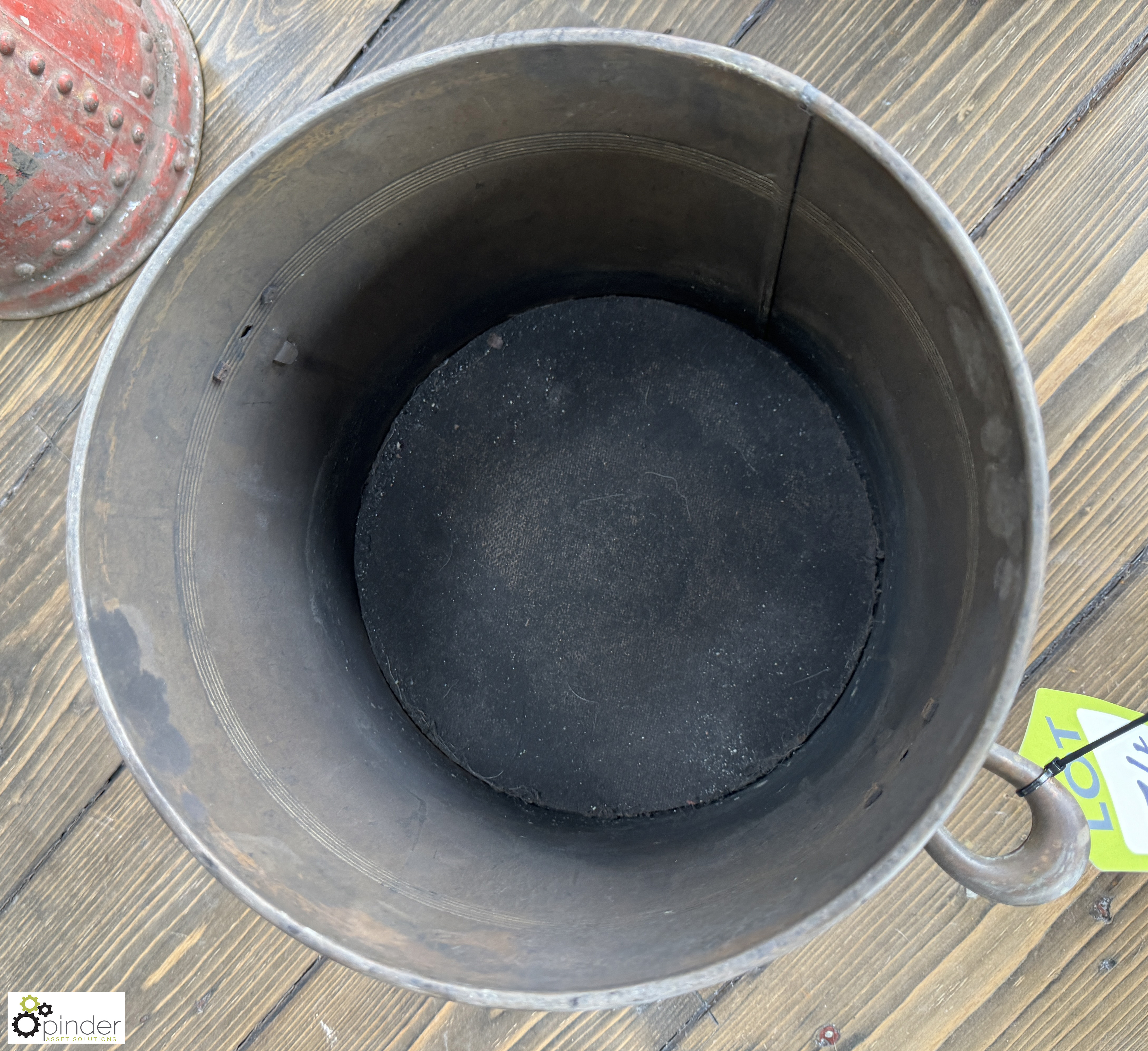 Antique Copper Scuttle, with lid, 270mm diameter x 260mm - Bild 4 aus 5