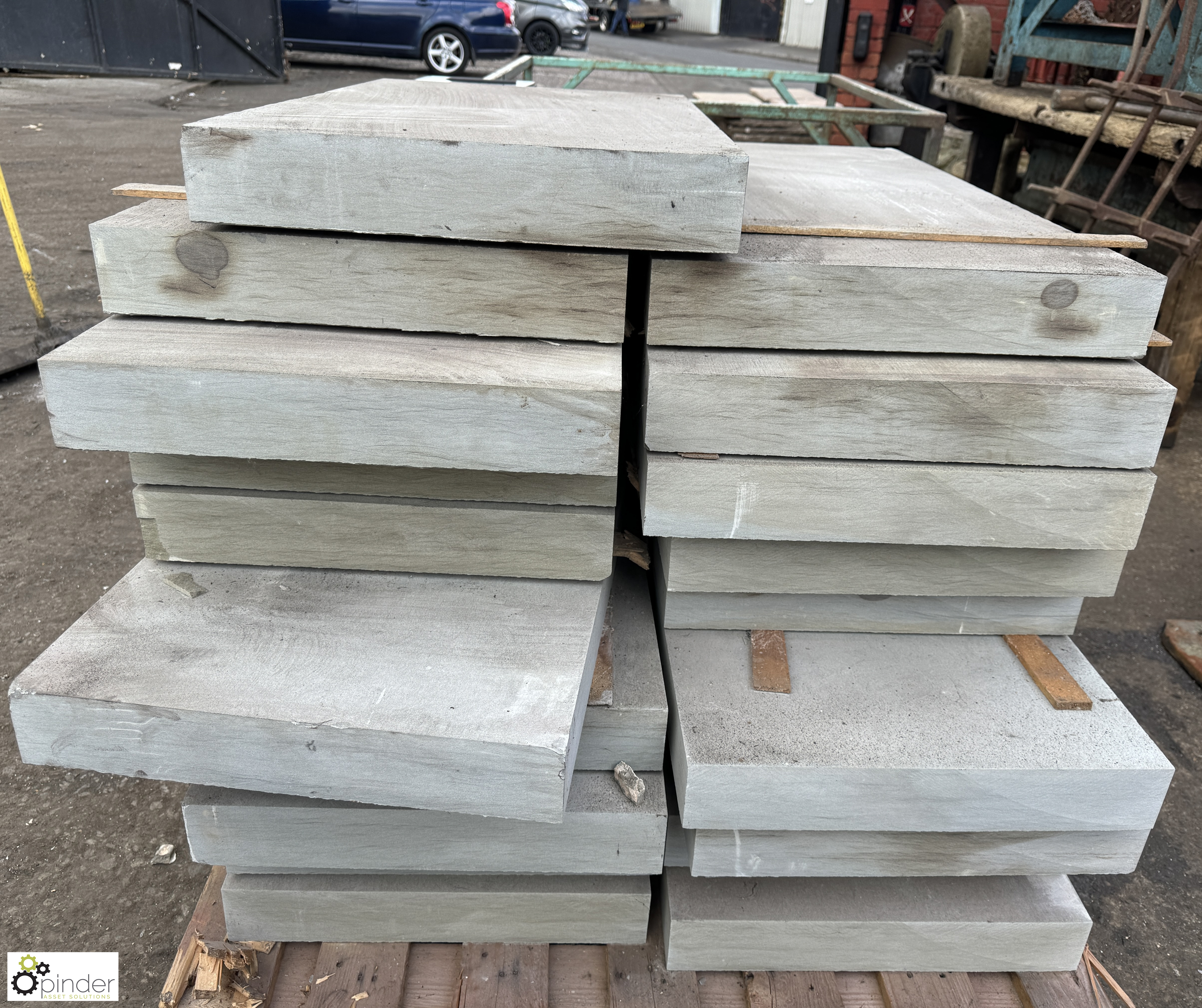 19 Sandstone Slabs from Millstone grit, 920mm x 450mm x 75mm - Image 3 of 5