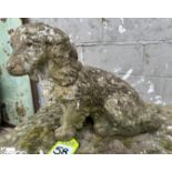 Reconstituted stone Figure Sitting Dog, 320mm tall