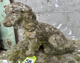 Reconstituted stone Figure Sitting Dog, 320mm tall