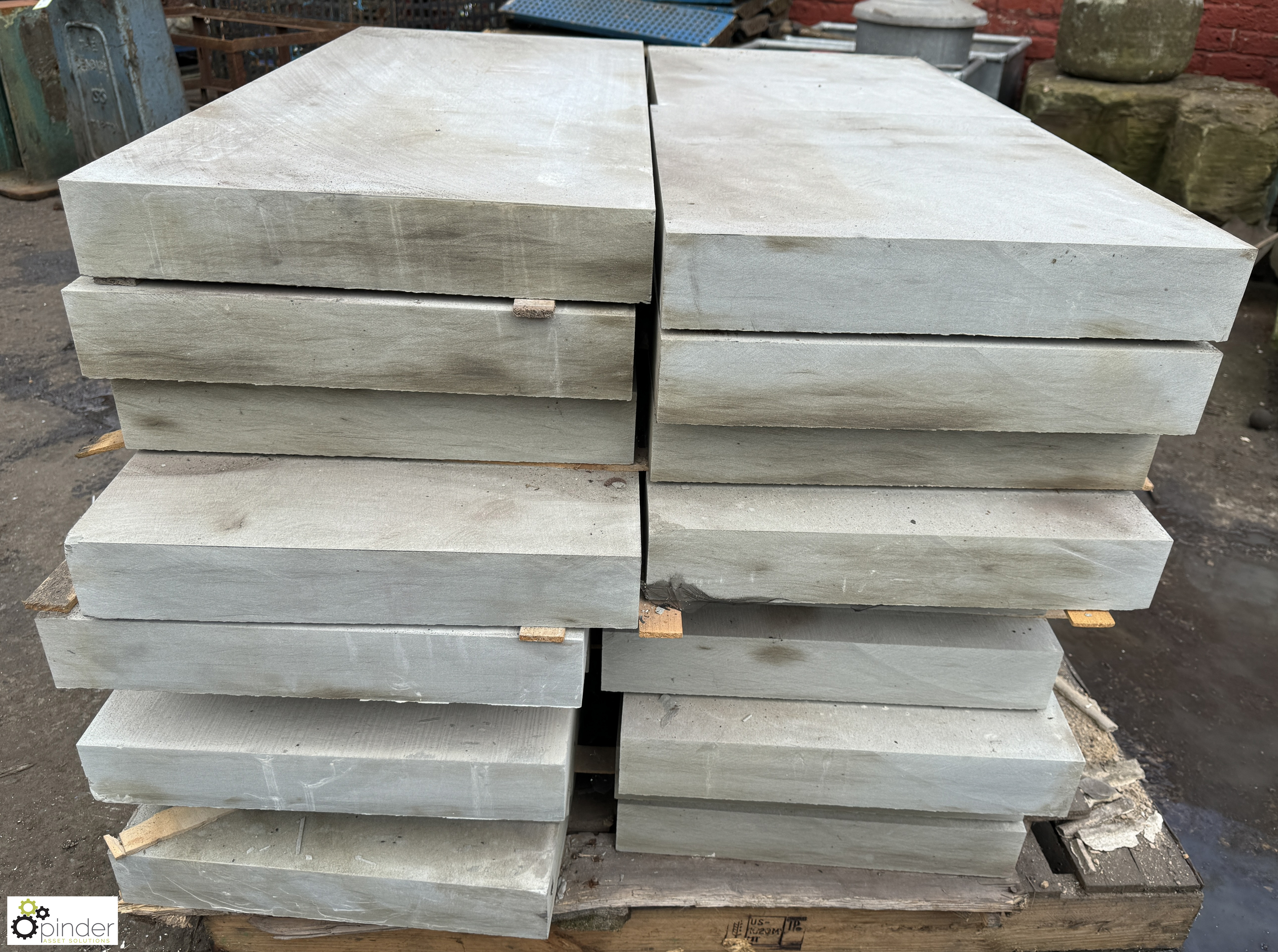 Pallet Sandstone Slabs from Millstone grit, various lengths x 450mm x 75mm - Image 3 of 7