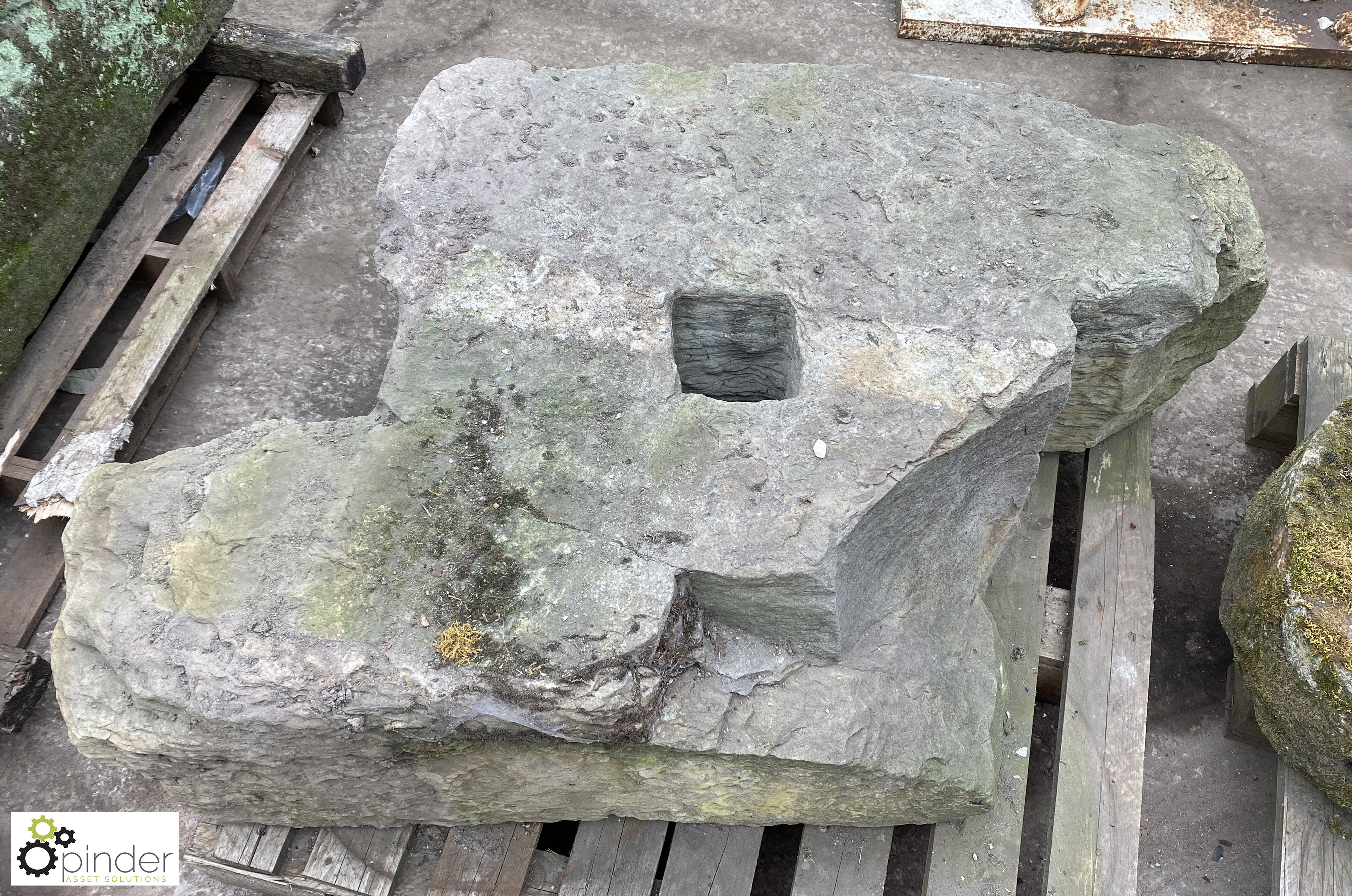 Derbyshire Millstone, 370mm thick, damaged