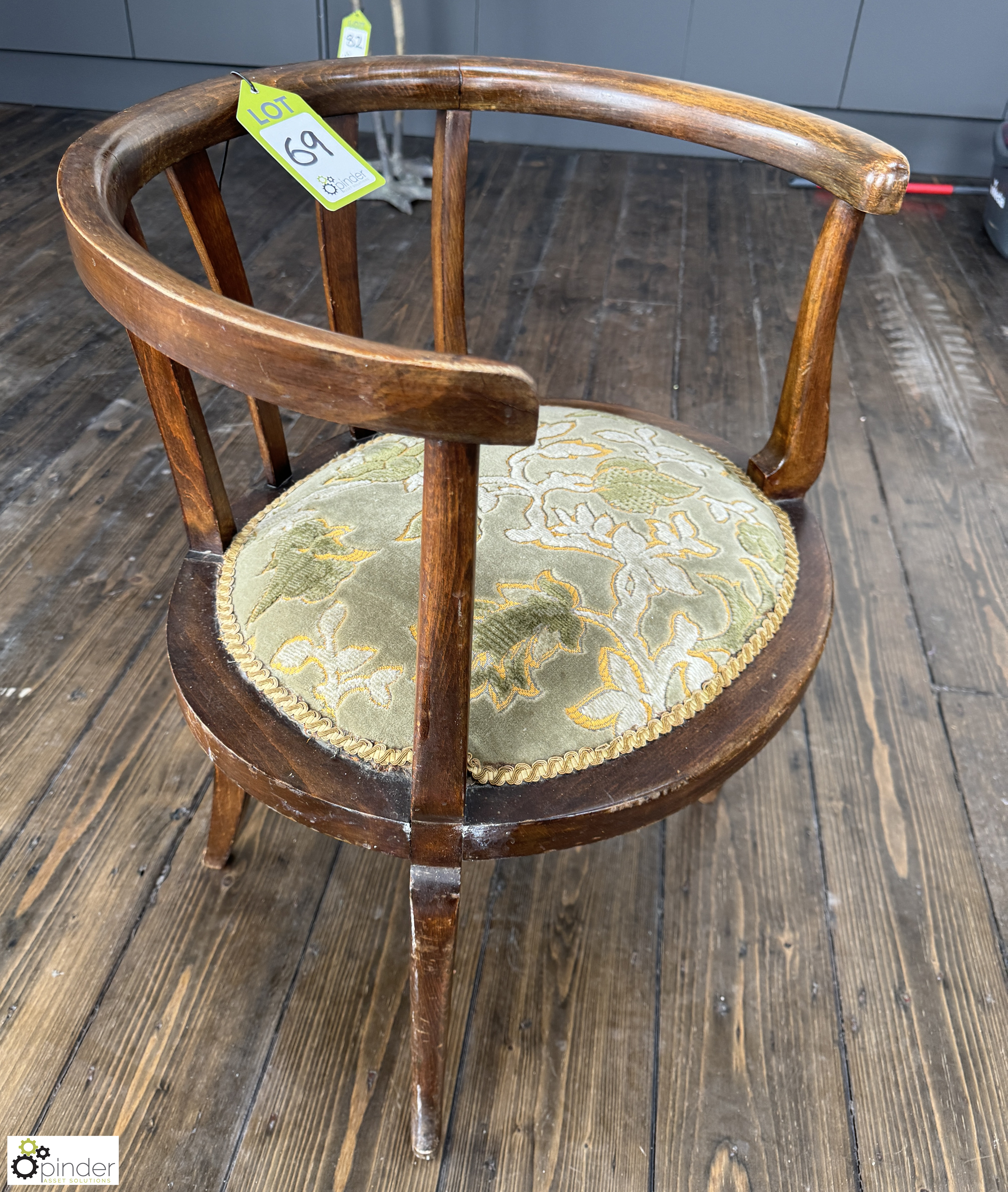 Antique upholstered Side Chair - Image 2 of 5