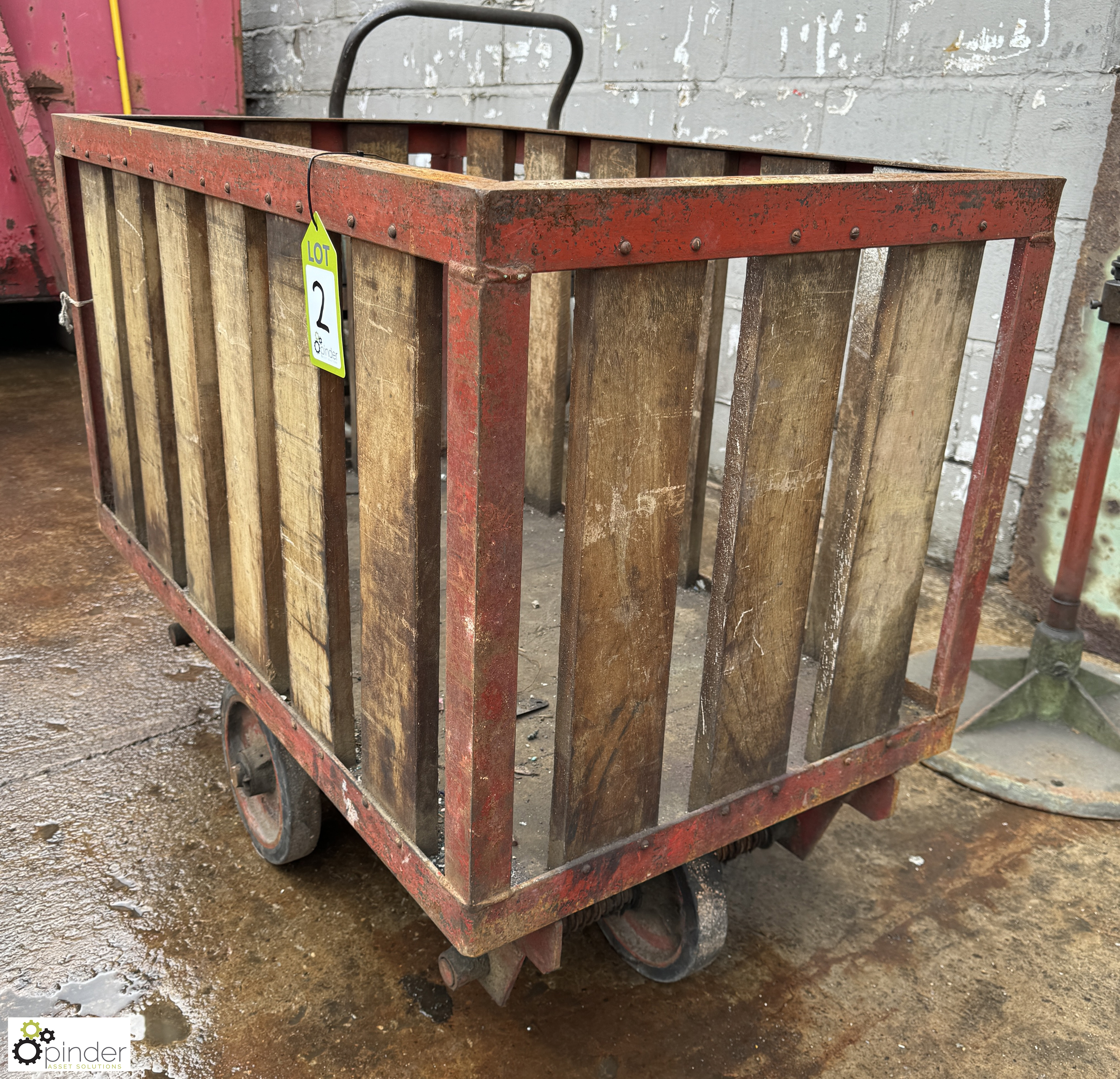 Vintage steel framed Mill Cart, 1070mm x 620mm x 850mm - Image 3 of 4