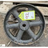 Vintage cast iron Trolley Wheel, 300mm diameter