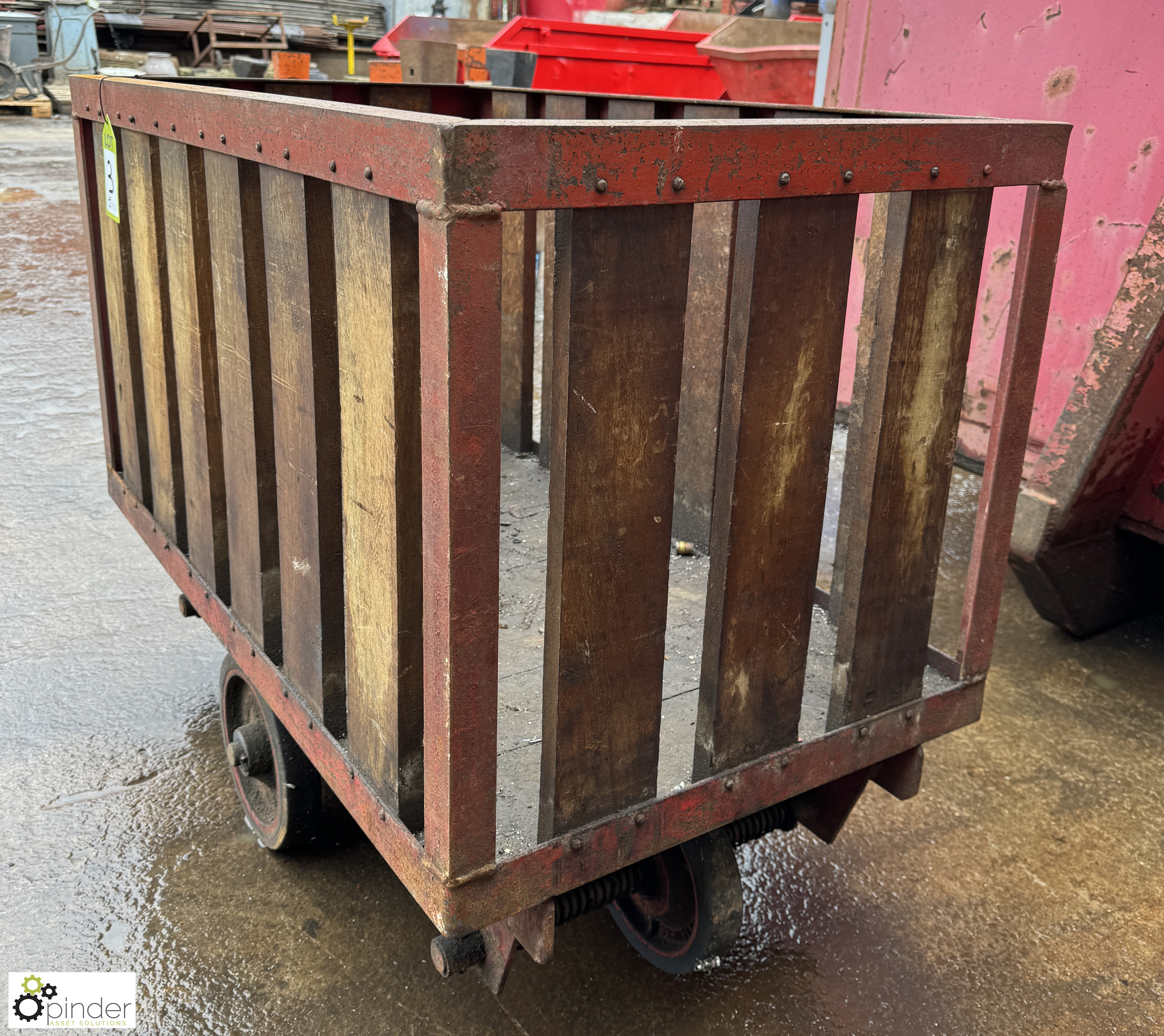 Vintage steel framed Mill Cart, 1070mm x 620mm x 850mm - Image 3 of 4