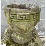 Reconstituted stone Urn, 380mm diameter x 420mm with grape details