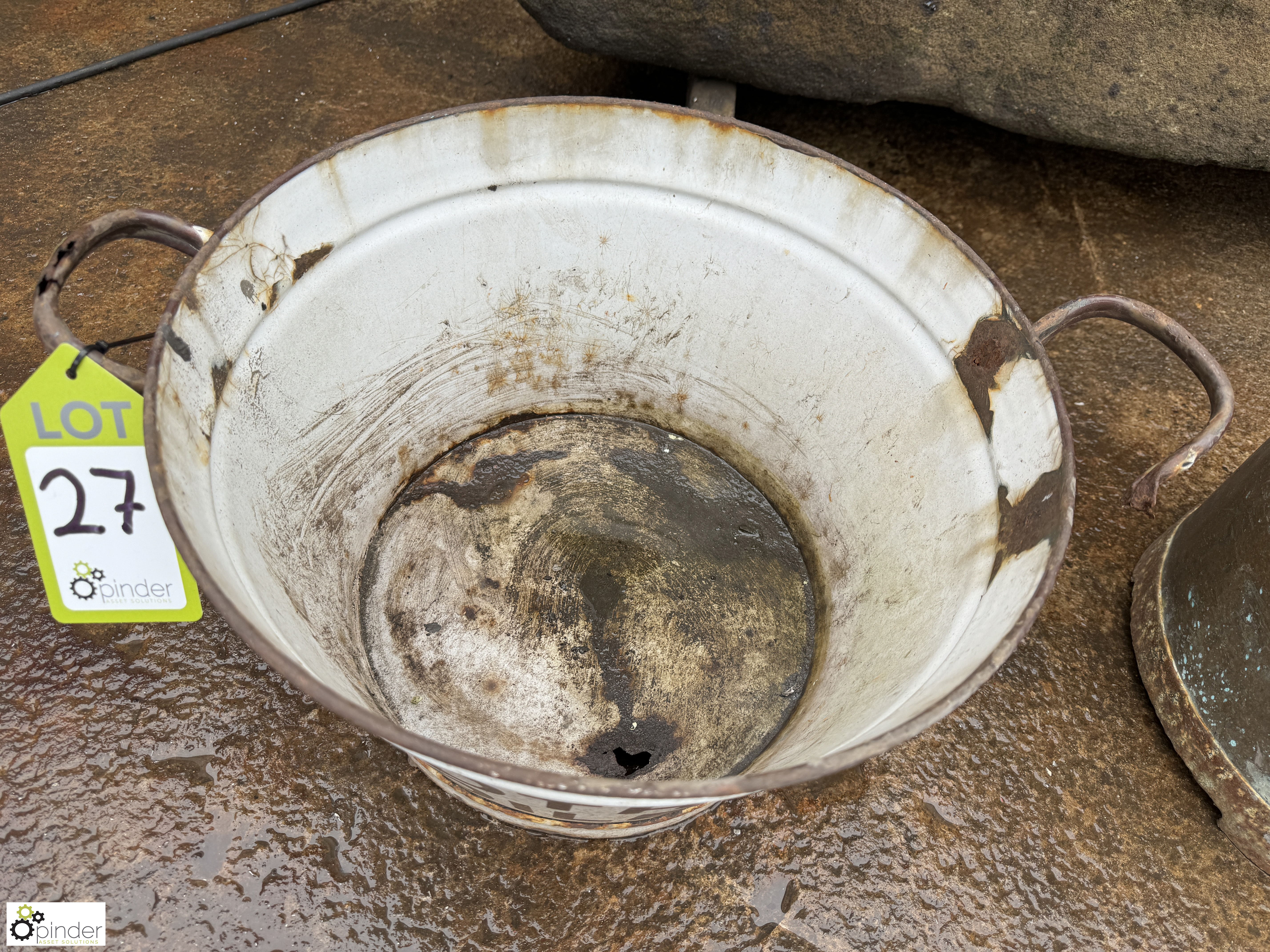Enamelled Wash Bowl, 380mm diameter x 230mm - Image 2 of 3