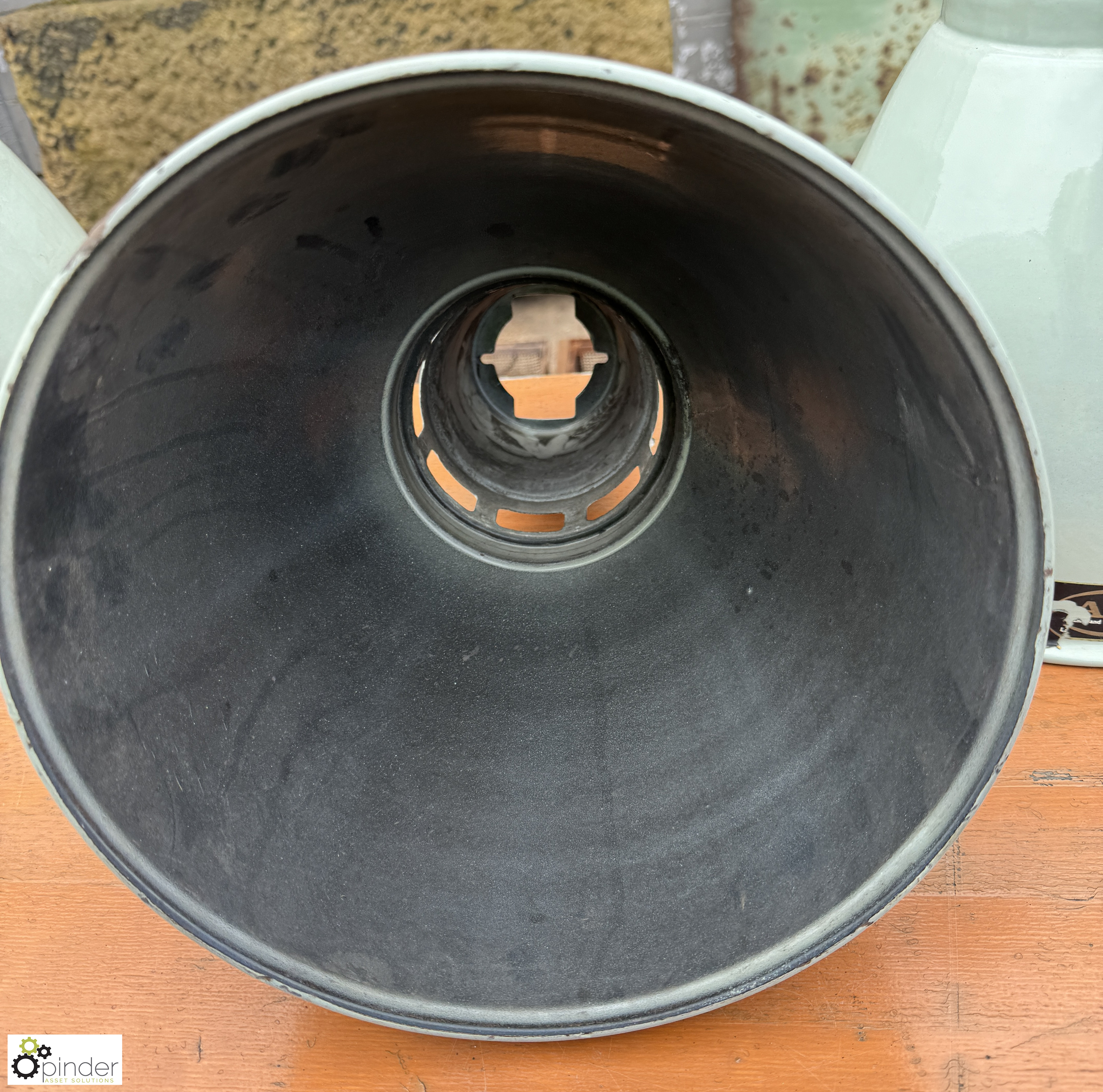Pair AEI Lamp and Lighting Company factory pendent Lamp Shades, 260mm diameter x 370mm, unused - Image 3 of 4