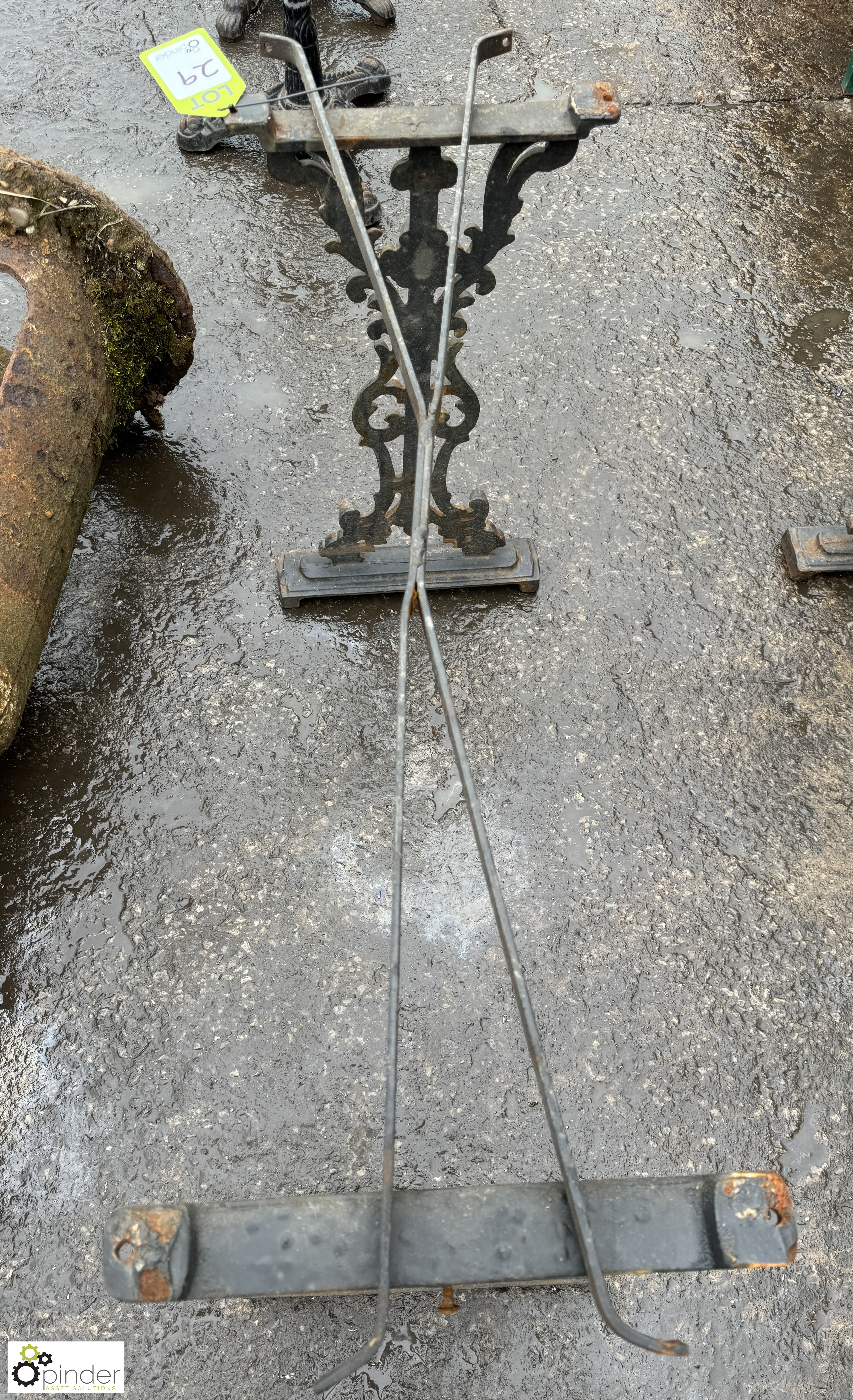 Victorian cast iron Bar Table Legs, with cross brace – leg base 380mm x 670mm - Image 4 of 5