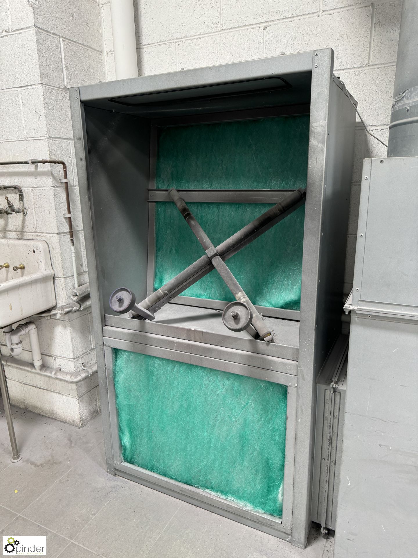Galvanised Dust Extraction/Filtration System, comprising 2 booths 950mm x 400mm x 900mm, - Image 3 of 9