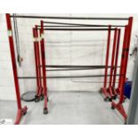 Mobile tubular double bar Wheel Rack, 2030mm x 1400mm