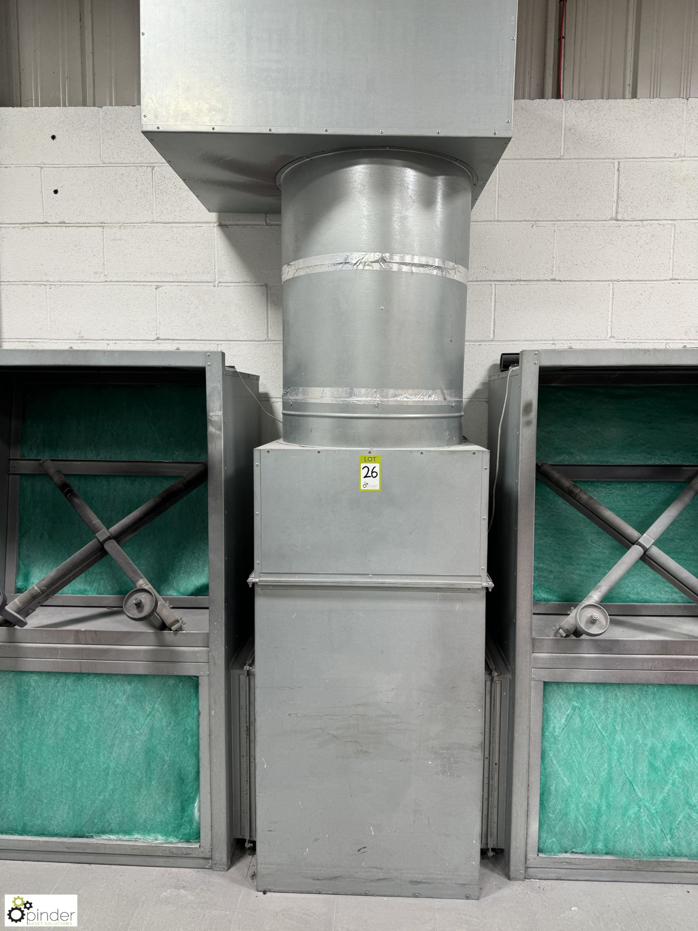 Galvanised Dust Extraction/Filtration System, comprising 2 booths 950mm x 400mm x 900mm, - Image 4 of 9