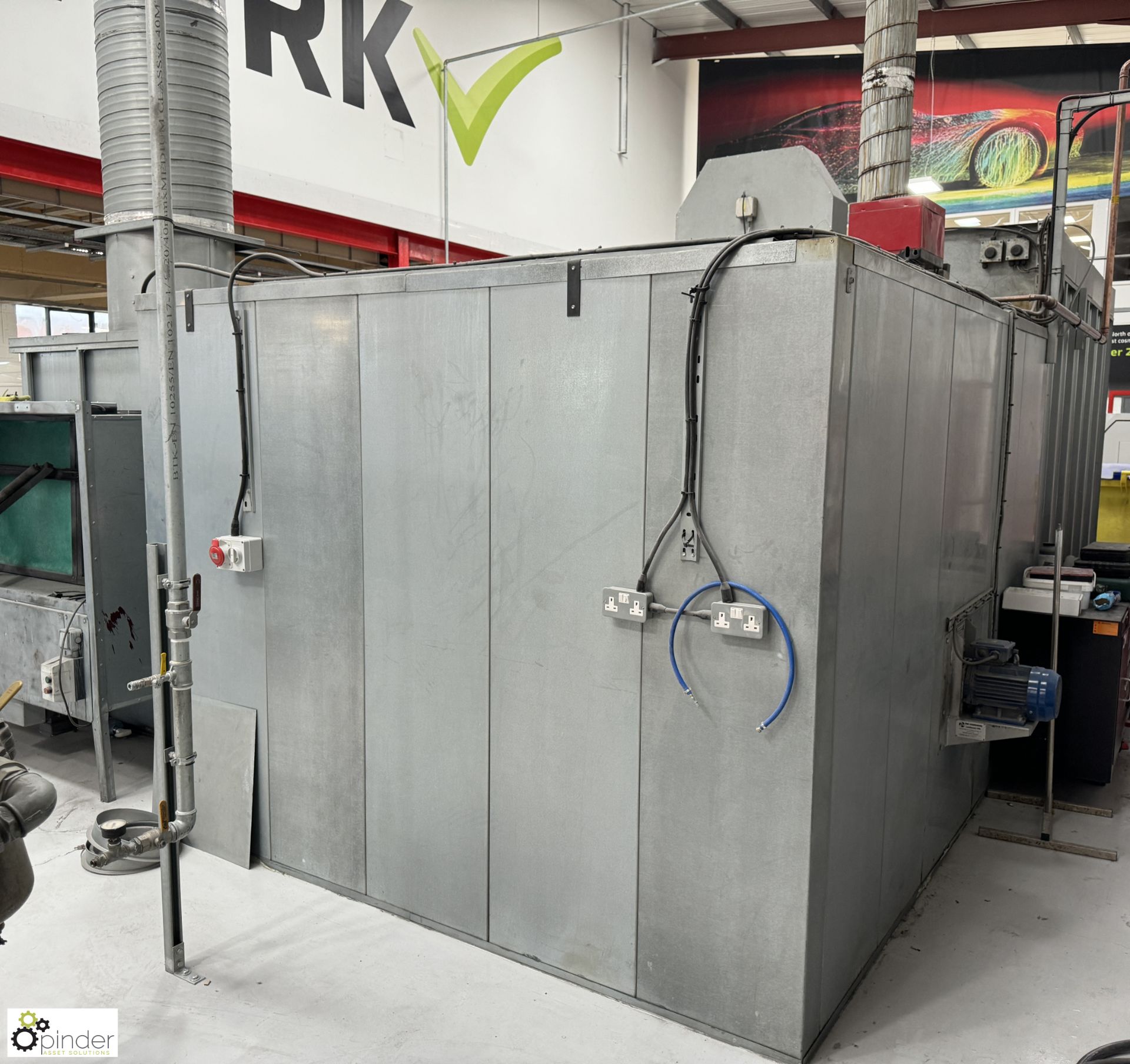 Greenair galvanised combined Wheel Spray Booth and gas fired Curing Oven, spray booth 1800mm x 900mm - Image 6 of 18