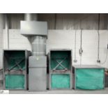 Galvanised Dust Extraction/Filtration System, comprising 2 booths 950mm x 400mm x 900mm,