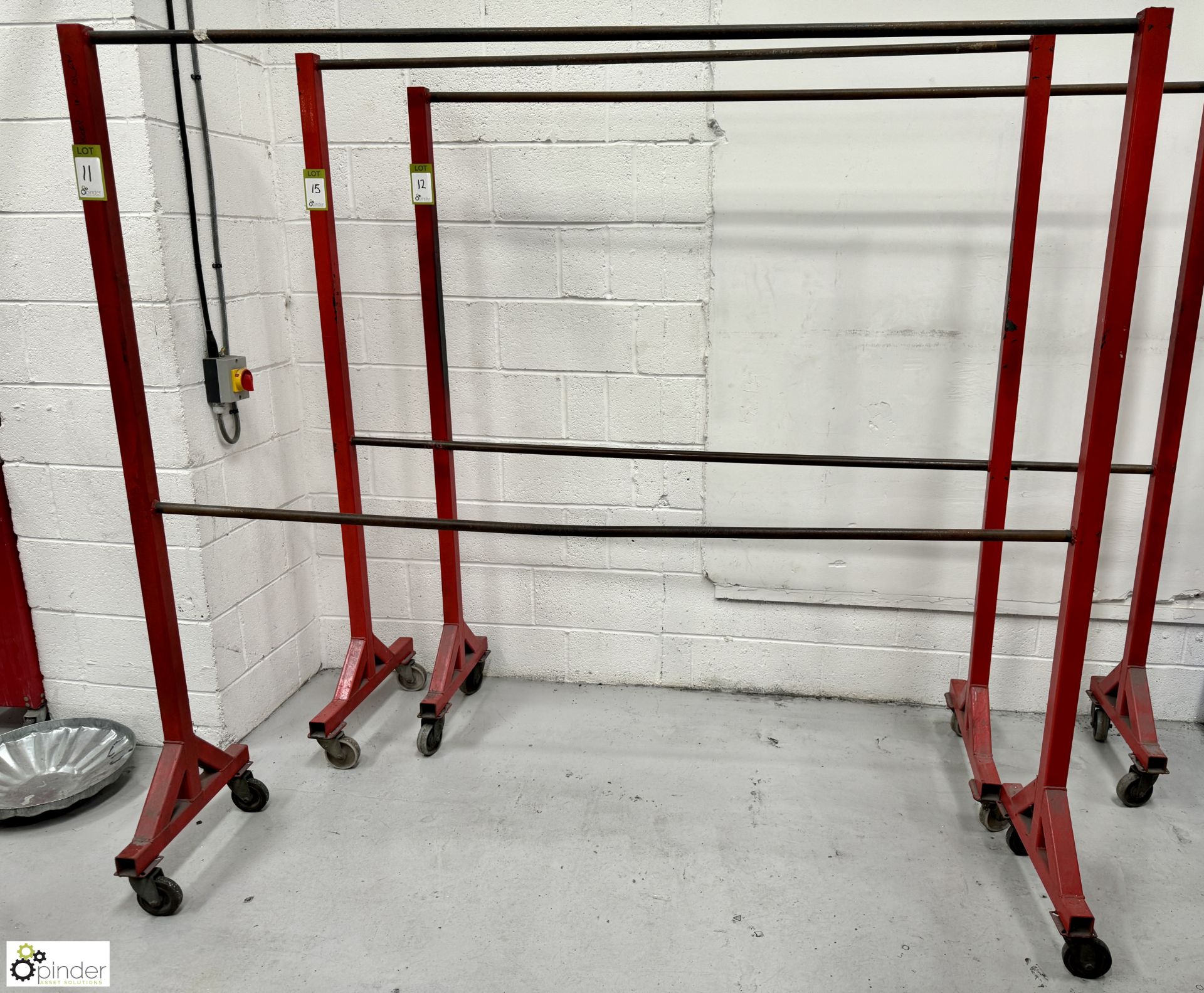 Mobile tubular double bar Wheel Rack, 2030mm x 1400mm