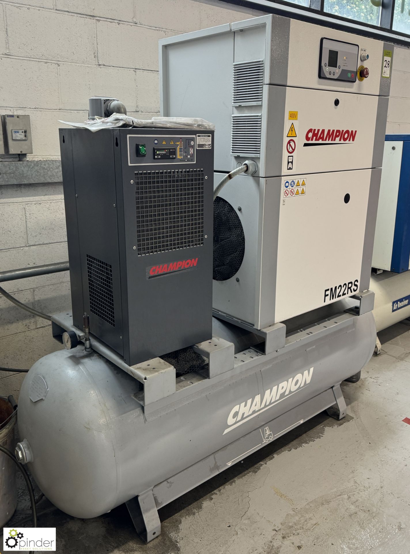 Champion FM22RS receiver mounted Rotary Screw Packaged Air Compressor, max pressure 10bar, 22kw, - Image 4 of 12