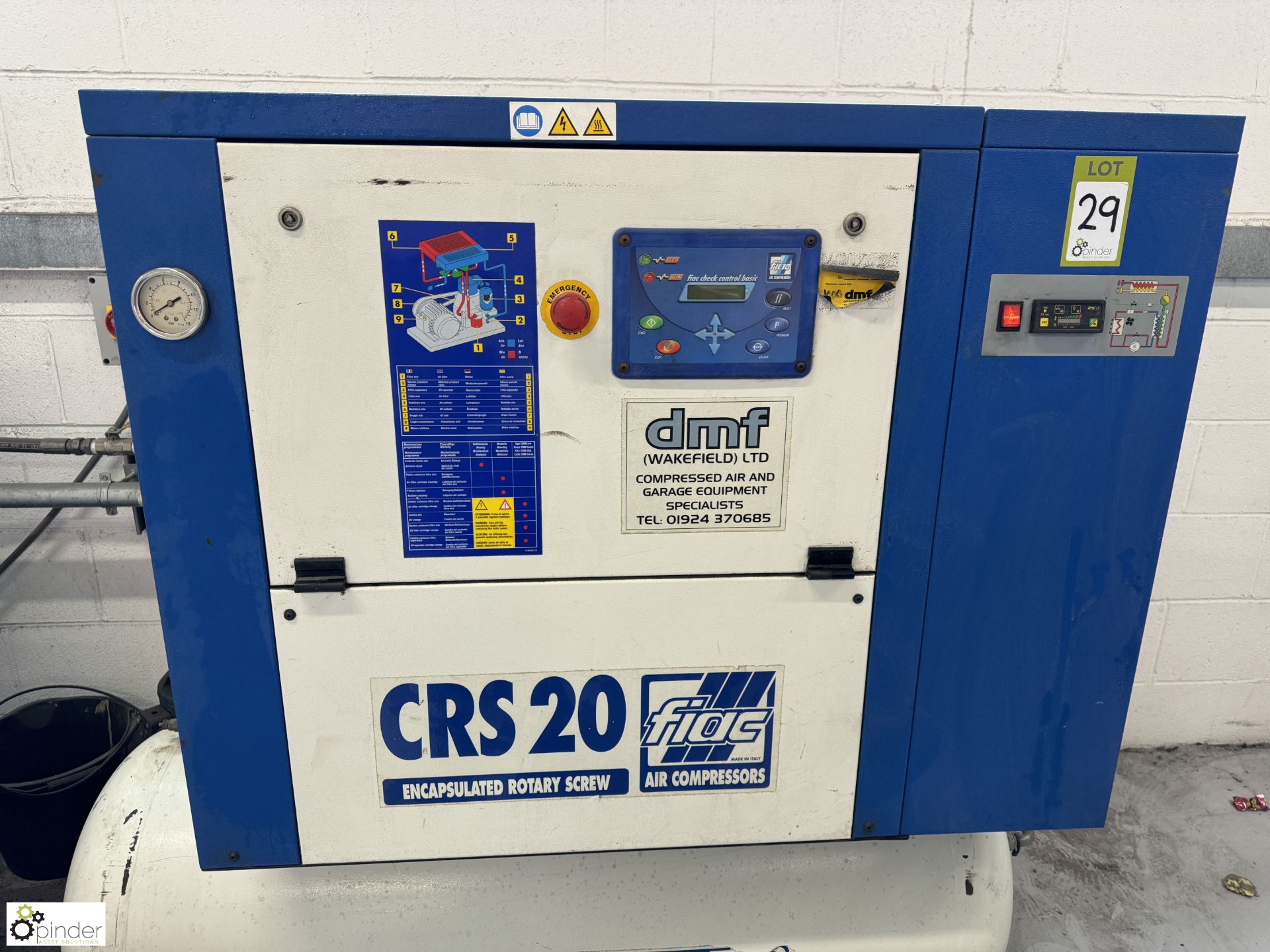 Fiac CRS020/300 receiver mounted Packaged Rotary Screw Air Compressor, max pressure 10bar, 17.6kw, - Image 4 of 8
