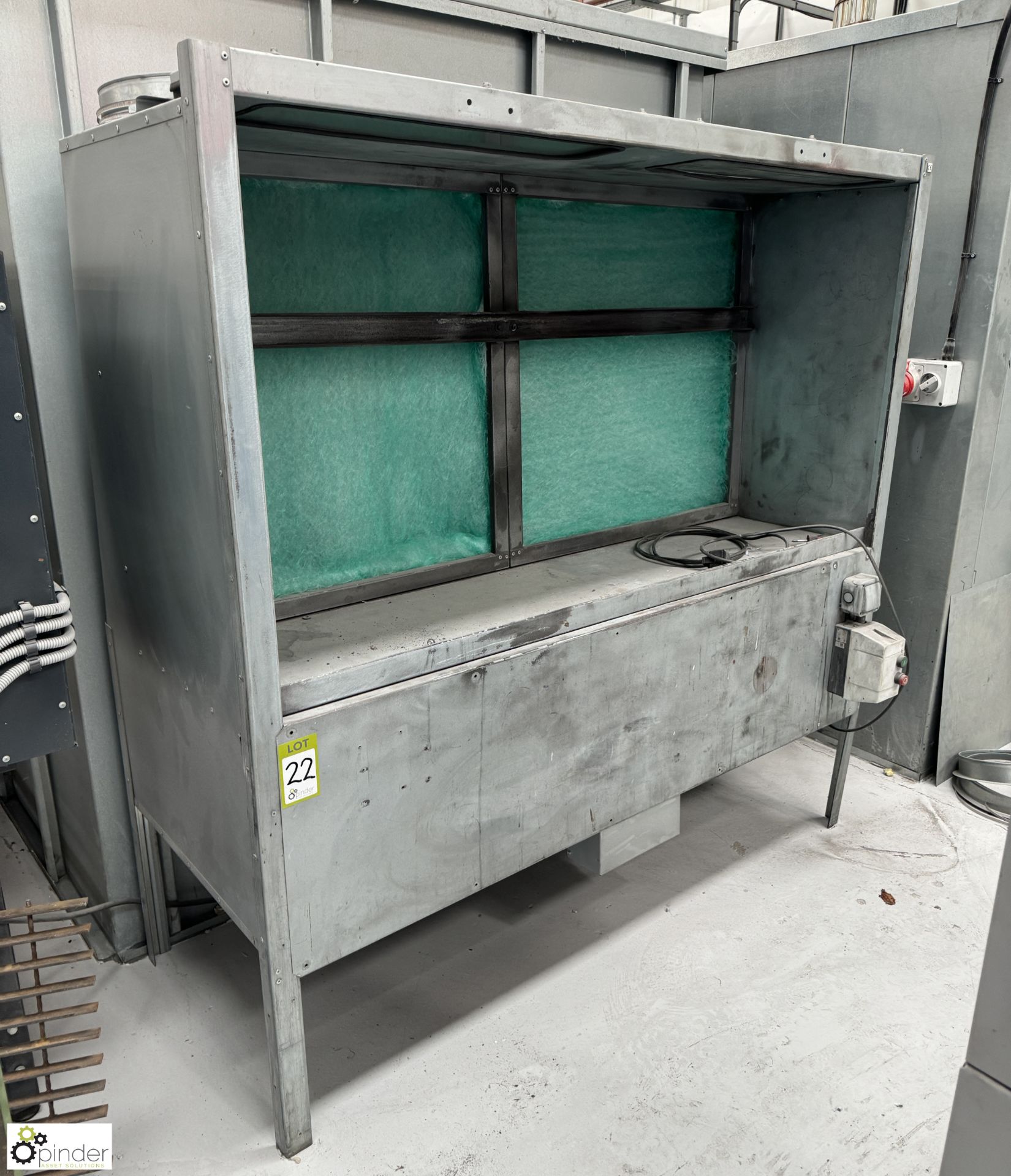 Galvanised Extraction Booth, 240volts, working area 1700mm x 440mm x 850mm - Image 2 of 4