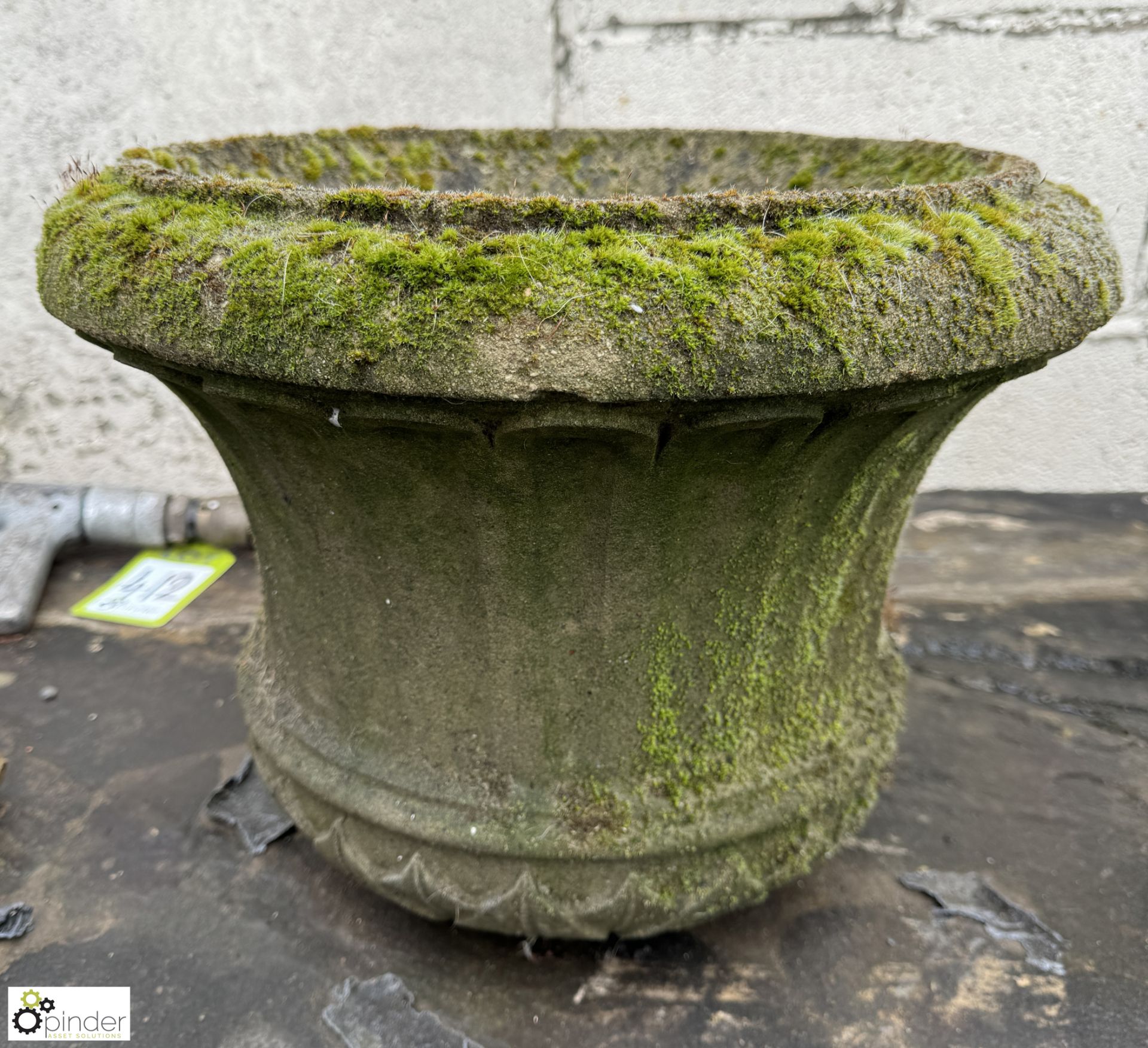A pair reconstituted stone Planters, with fluted decoration, approx. 12in x 16in diameter, circa mid - Image 3 of 7