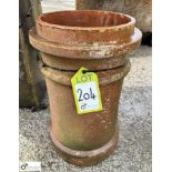 A round buff terracotta Chimney Pot, with art deco designs, approx. 21in x 12in diameter, circa