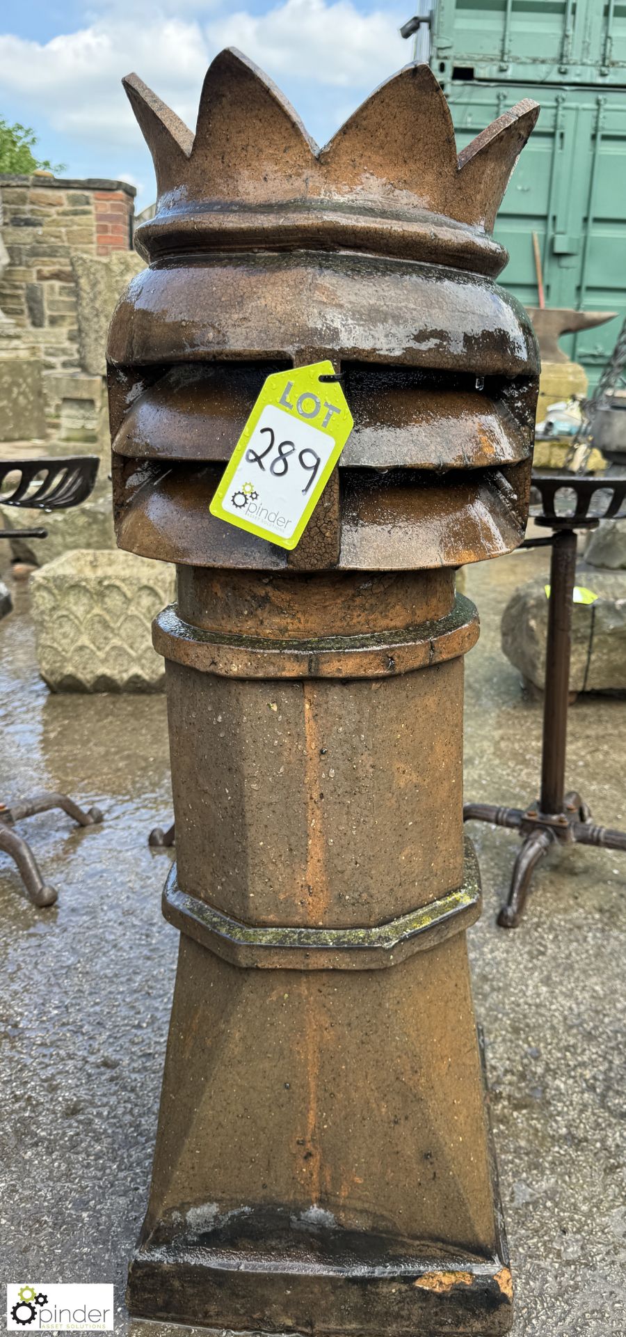 A Victorian crown top salt glazed terracotta Chimney Pot, approx. 39in x 16in - Image 2 of 4