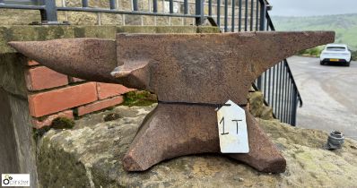 A Georgian cast iron single horned Anvil, with sid