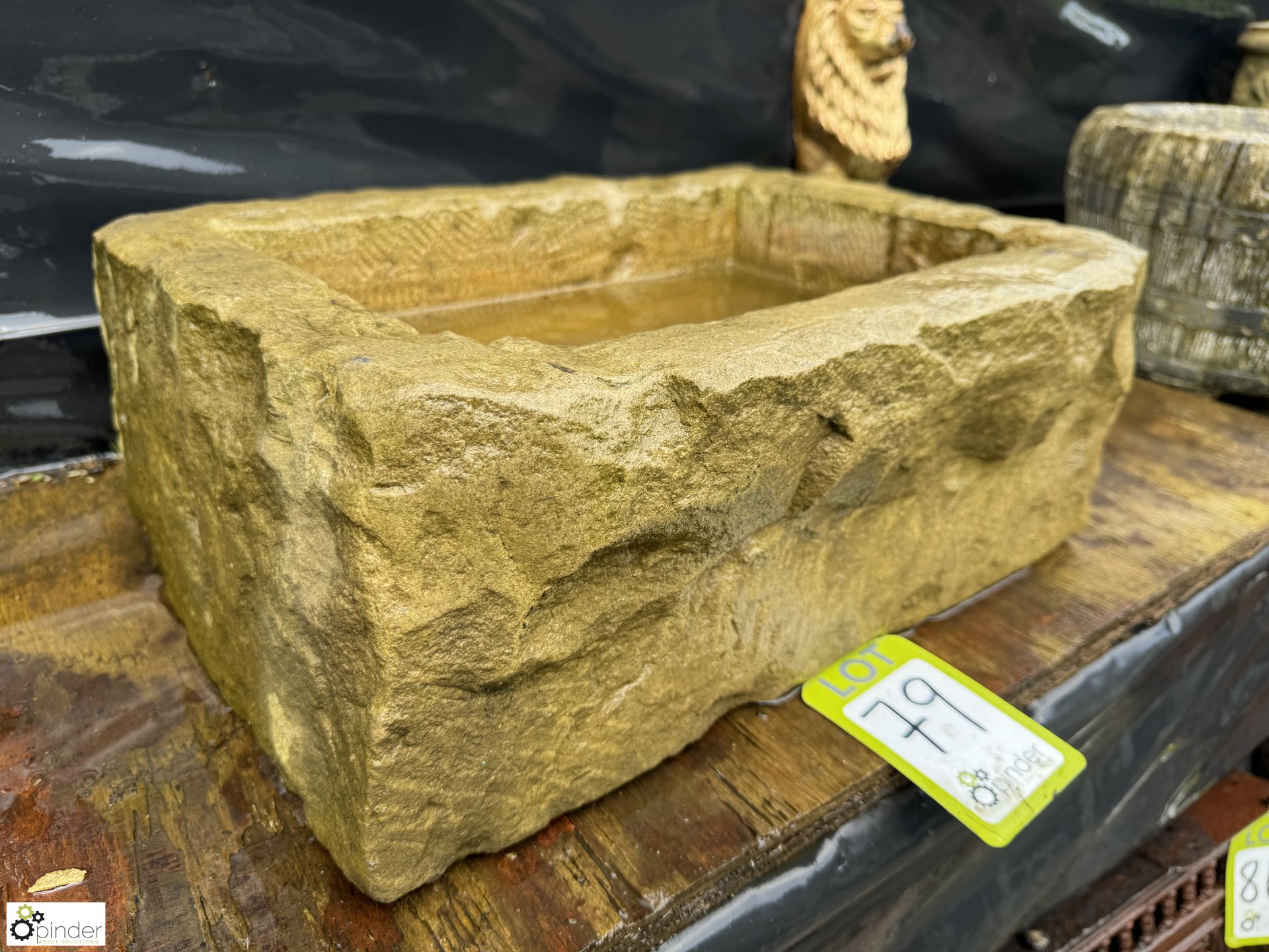 A hand carved Yorkshire stone Trough, approx. 7in x 12in x 17in - Image 3 of 4