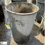 Antique galvanised metal Dustbin, with lifting handles, approx. 2ft x 17in diameter, circa early