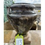 An Edwardian statuary white marble Garden Urn, with grape vine decoration, approx. 12in x 10in