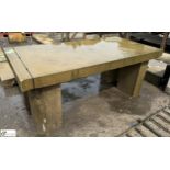 A large Yorkshire stone Garden Table, approx. 25in x 31in x 63in, circa mid to late 1900s