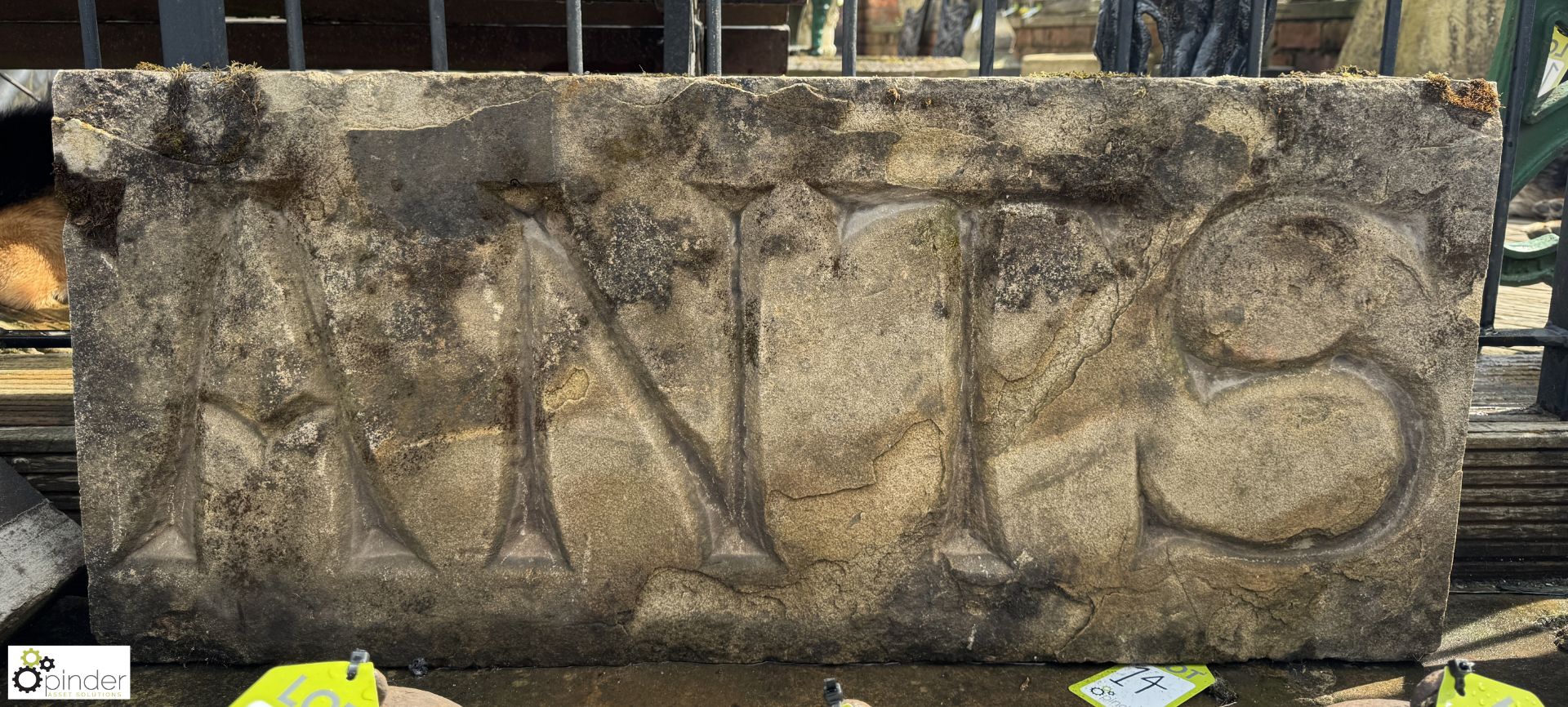 A hand carved Victorian Yorkshire stone Wall Plaque “Ants”, approx. 18in x 41in long - Image 3 of 4