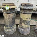 A pair Georgian terracotta round Chimney Pots, approx. 33in x 16in diameter