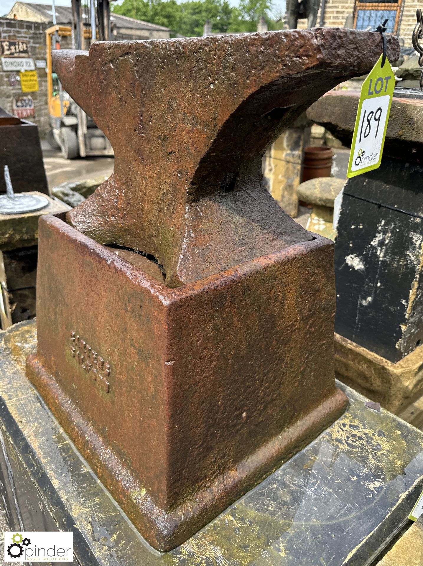 An original Georgian blacksmith Anvil, on an original cast iron base with maker’s mark “Carter’s - Image 5 of 8