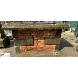 A large Yorkshire stone and handmade brick Garden Table/Plinth comprising reclaimed Yorkshire