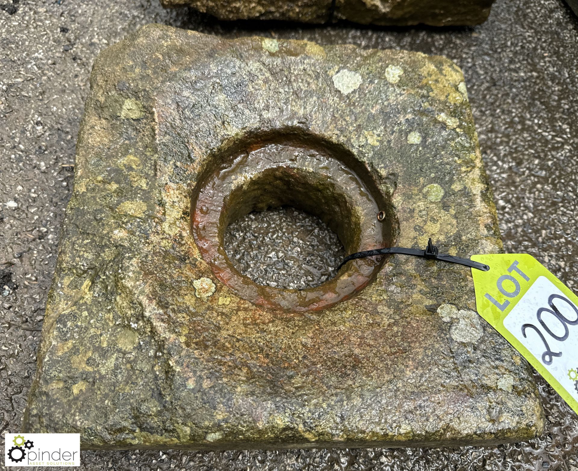 A Georgian Yorkshire stone Drain Gully, approx. 16in x 16in - Image 2 of 3