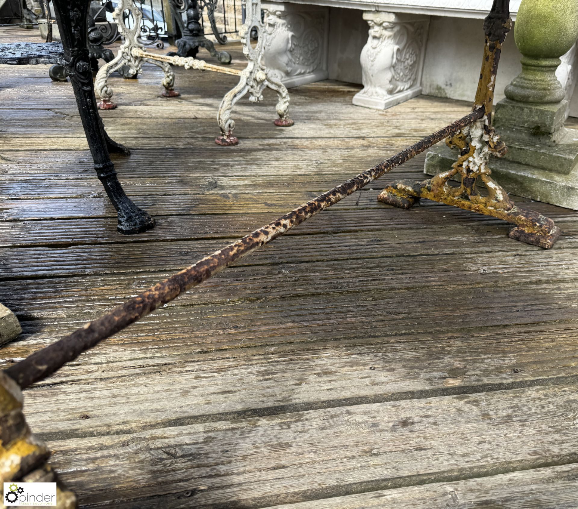 An original Victorian cast iron Conservatory Table Base, with original stretcher, approx. 29in x - Image 6 of 8