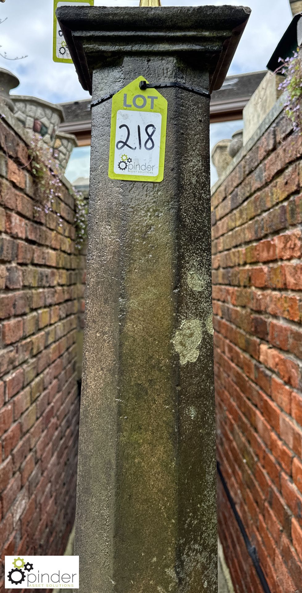 An original Victorian Yorkshire stone Gothic revival Sundial Plinth, approx. 60in x 18in x 18in - Image 5 of 6