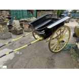 A Victorian side seated Governors Cart, with nutcracker springs, yellow frame and black coach line