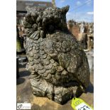 A reconstituted stone Owl Statue, approx. 16in, circa mid 1900s