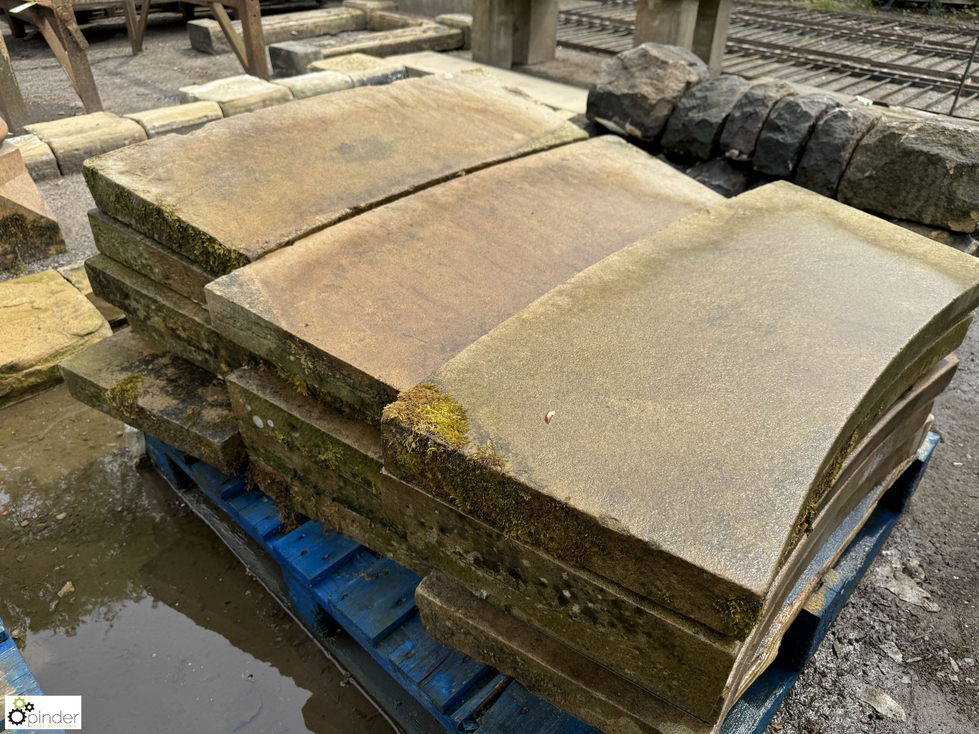 A hand carved reclaimed Yorkshire stone Pond Surround, removed from Northgate House, Honley, - Image 12 of 16