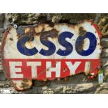A round Esso Ethyl enamel Sign, approx. 29in diameter, circa 1920 to 1940s