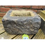 A Yorkshire stone Chicken Feeder Trough, approx. 8in x 9in x 12in